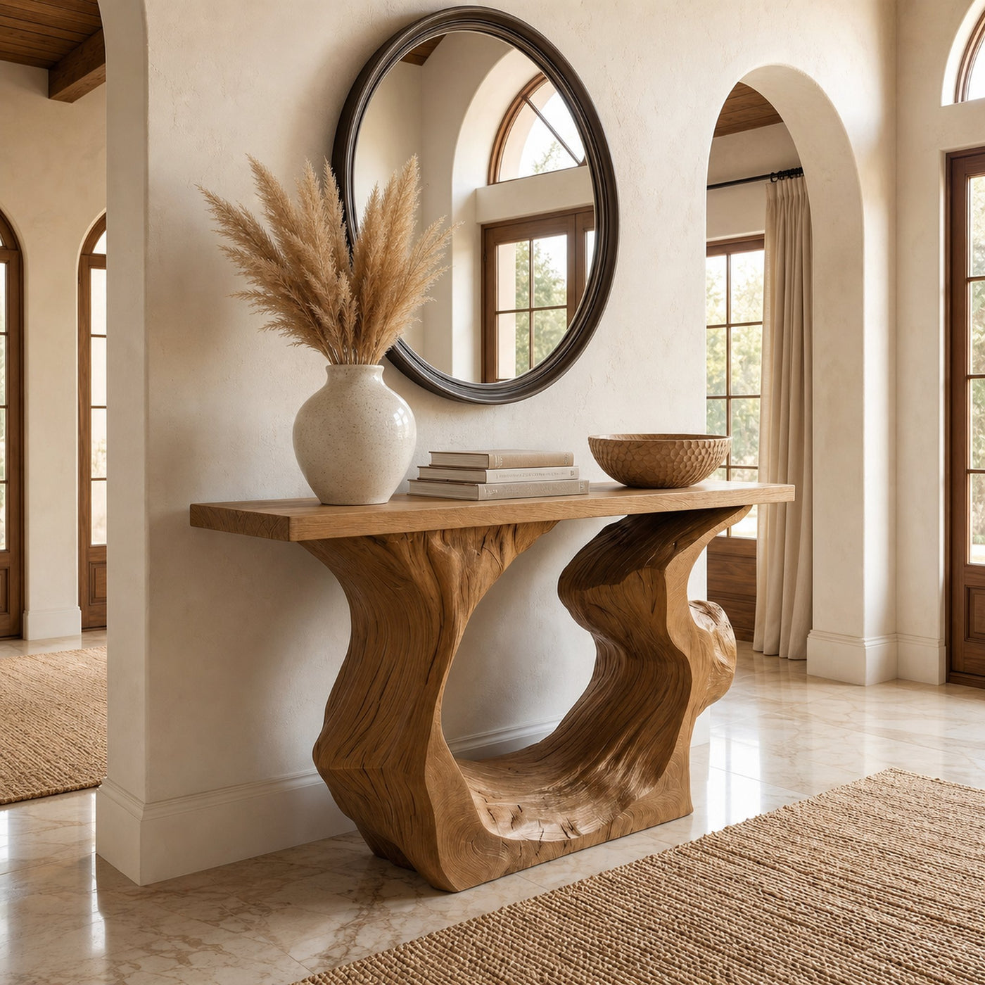 Sculptural Console Table Entryway Table Modern Sofa Table For Living Room And Entryway - product view 6