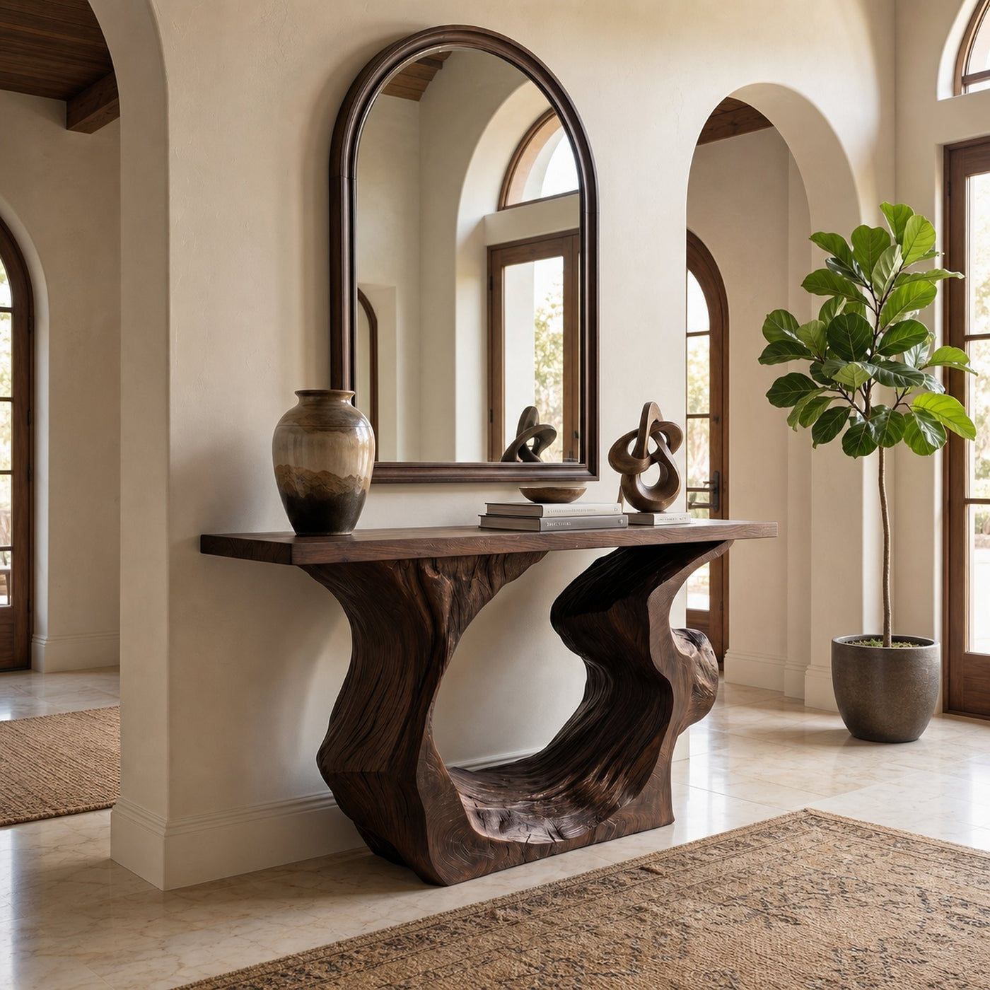 Sculptural Console Table Entryway Table Modern Sofa Table For Living Room And Entryway - product view 7