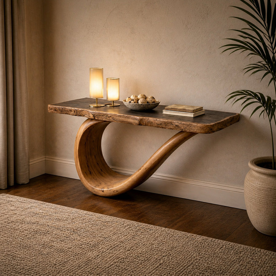 Sculptural Console Table Handcrafted Art Furniture For Gallery Interior