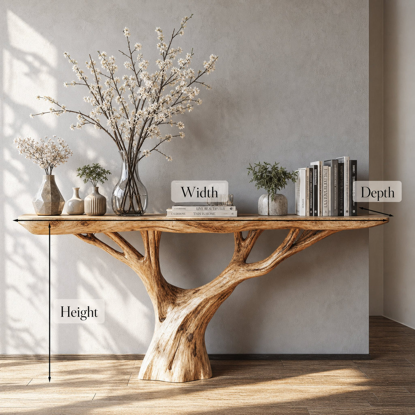 Simple Wood Console Table For Minimalist Hallway Arrangement - product view 6