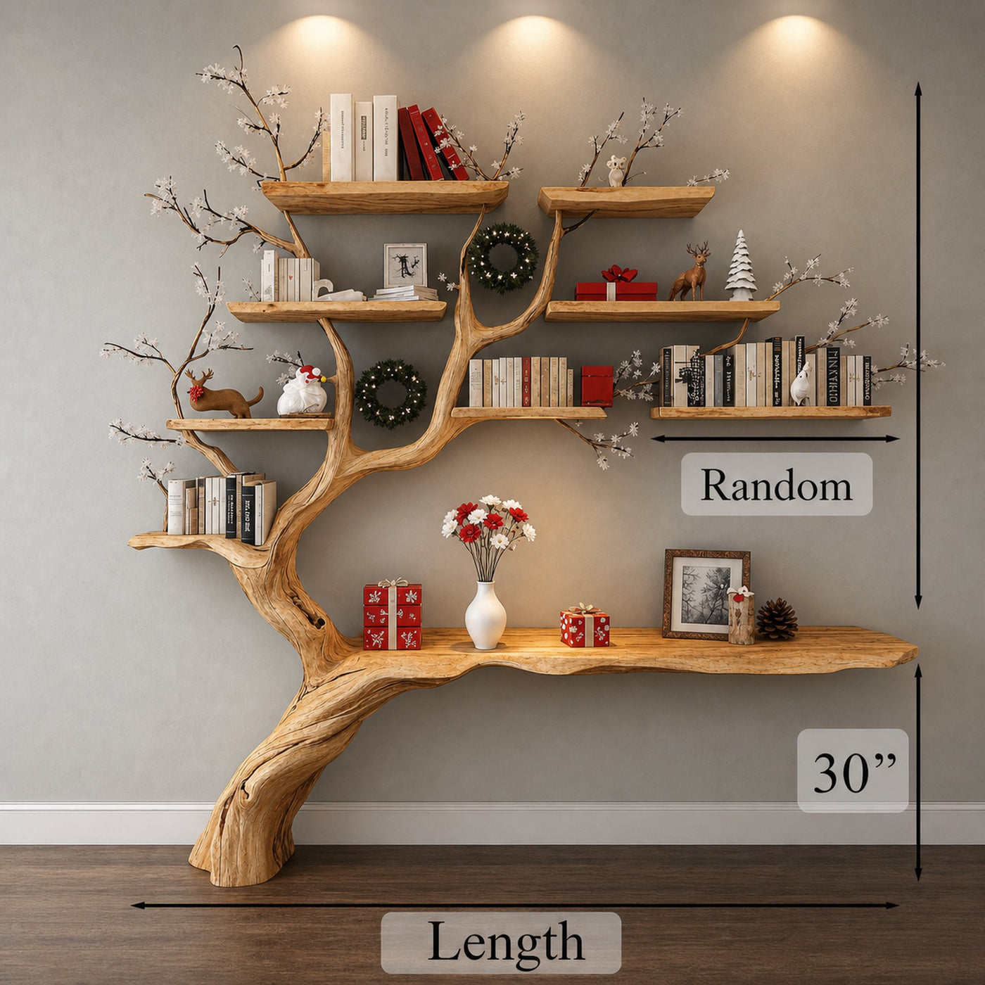 Solid Wood Console Table With Tree Branch Shelf - product view 6