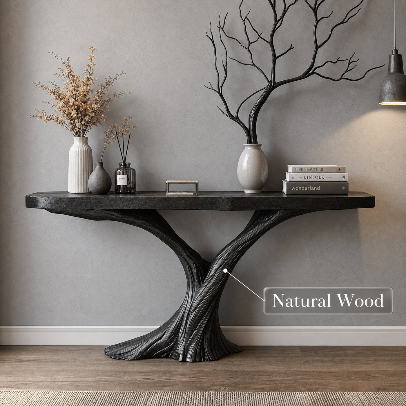 Space Saving Wood Console Table For A Practical Entryway Solution - product view 5