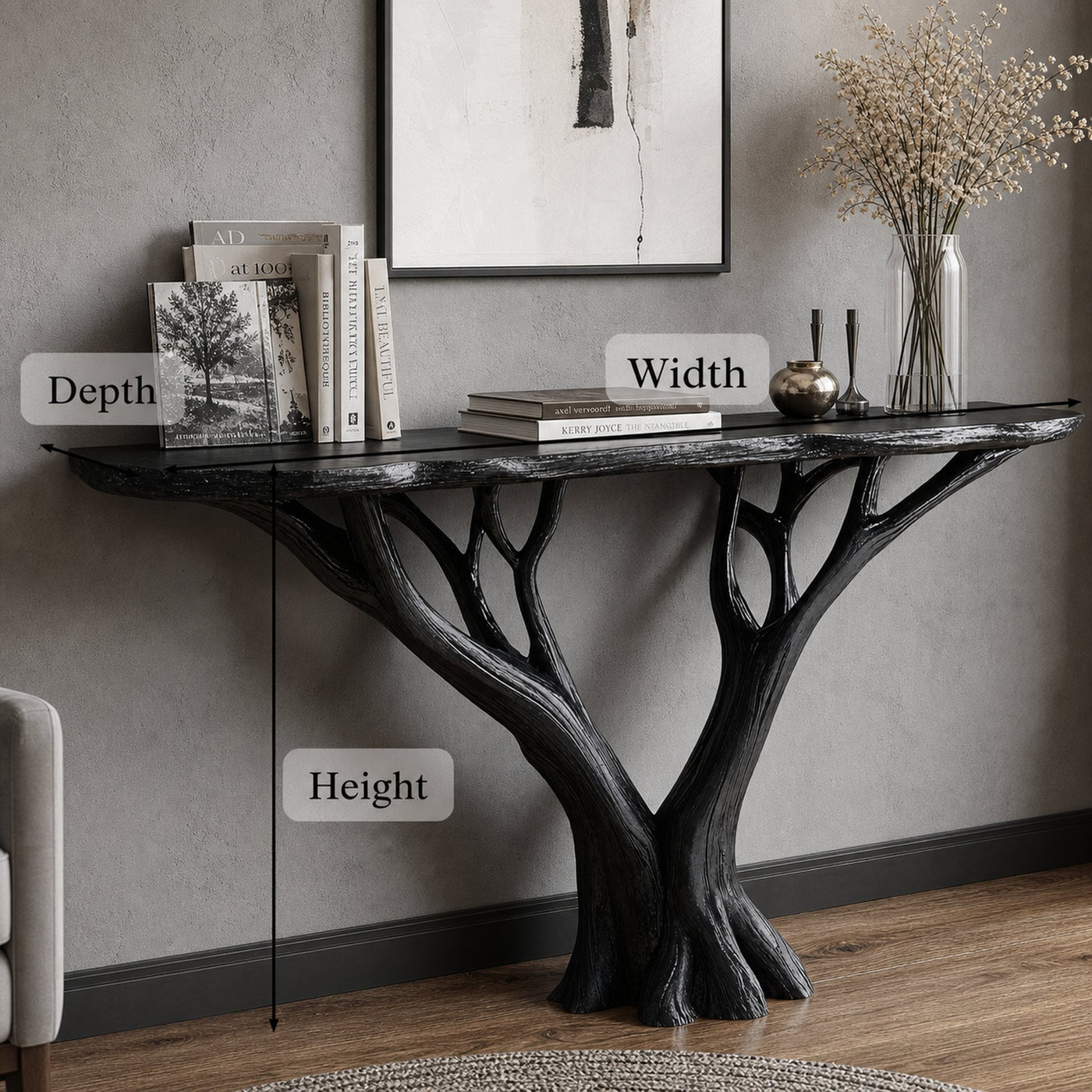 Wood Console Table For Entryway Organization And Home Decor - product view 6