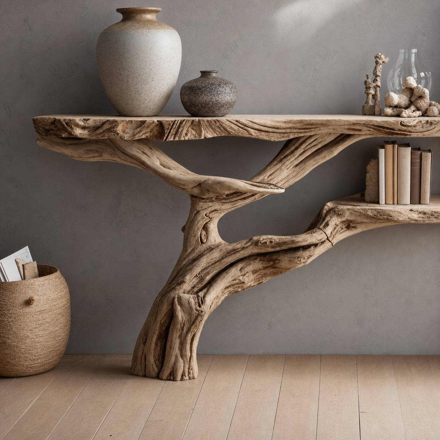 Wood Console Table Hallway Table Farmhouse Decor - product view 3