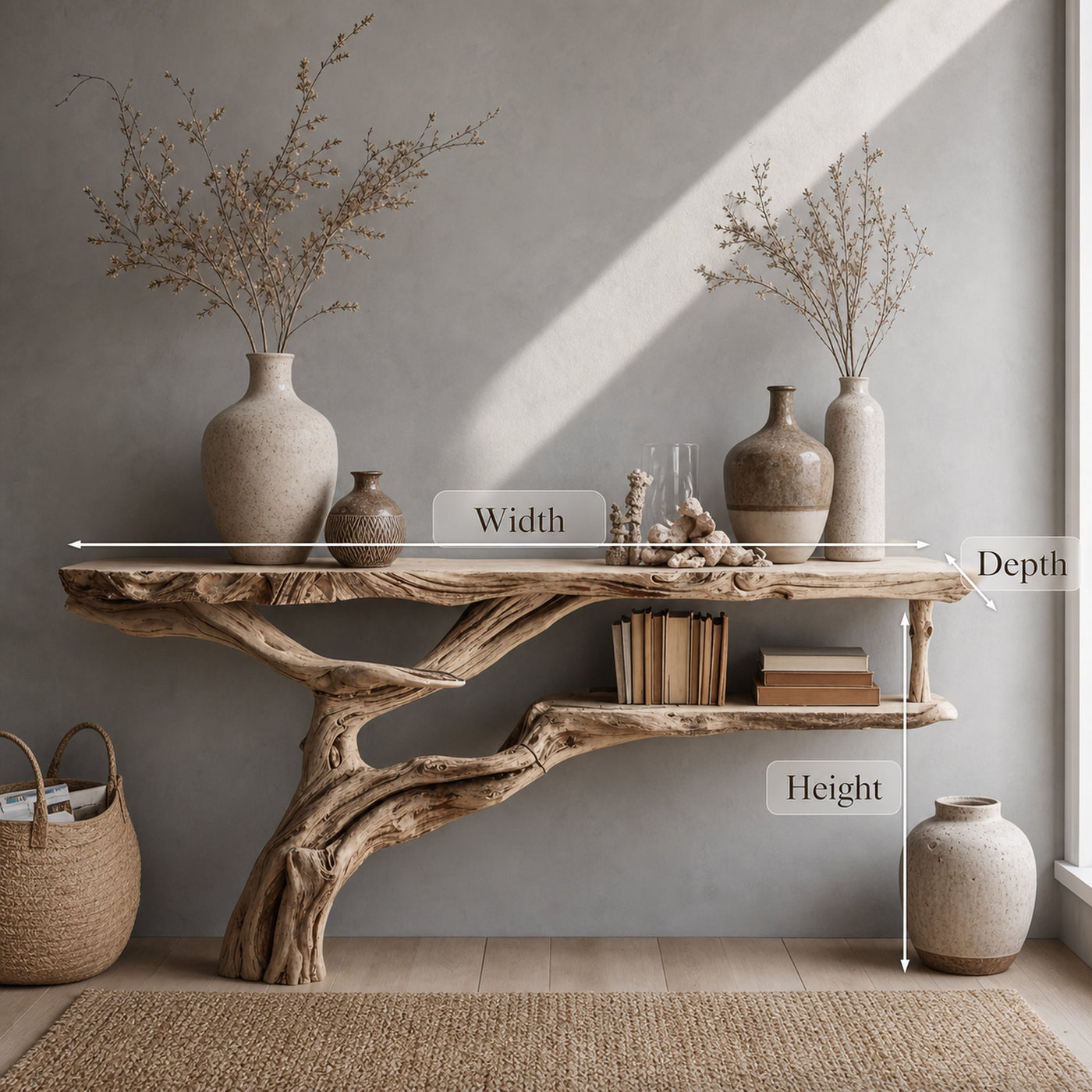 Wood Console Table Hallway Table Farmhouse Decor - product view 5