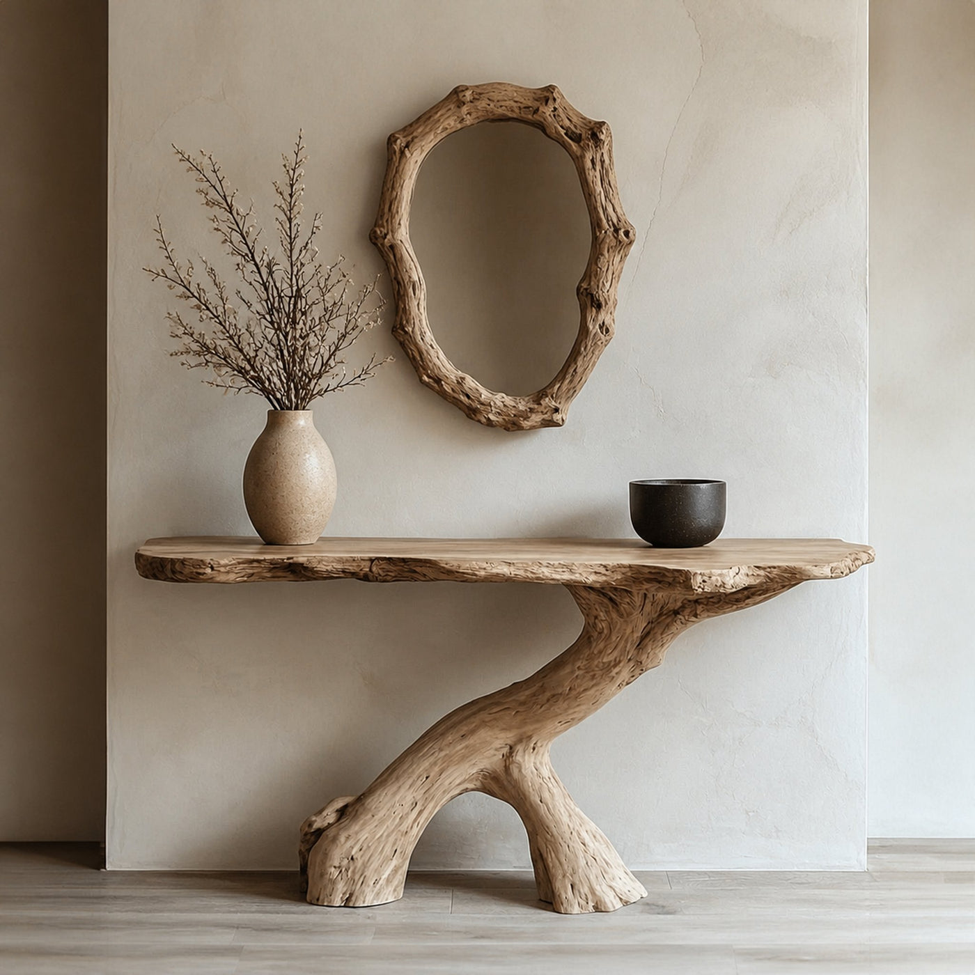 Wood Console Table Rustic Narrow Decor Home Gift - product view 3