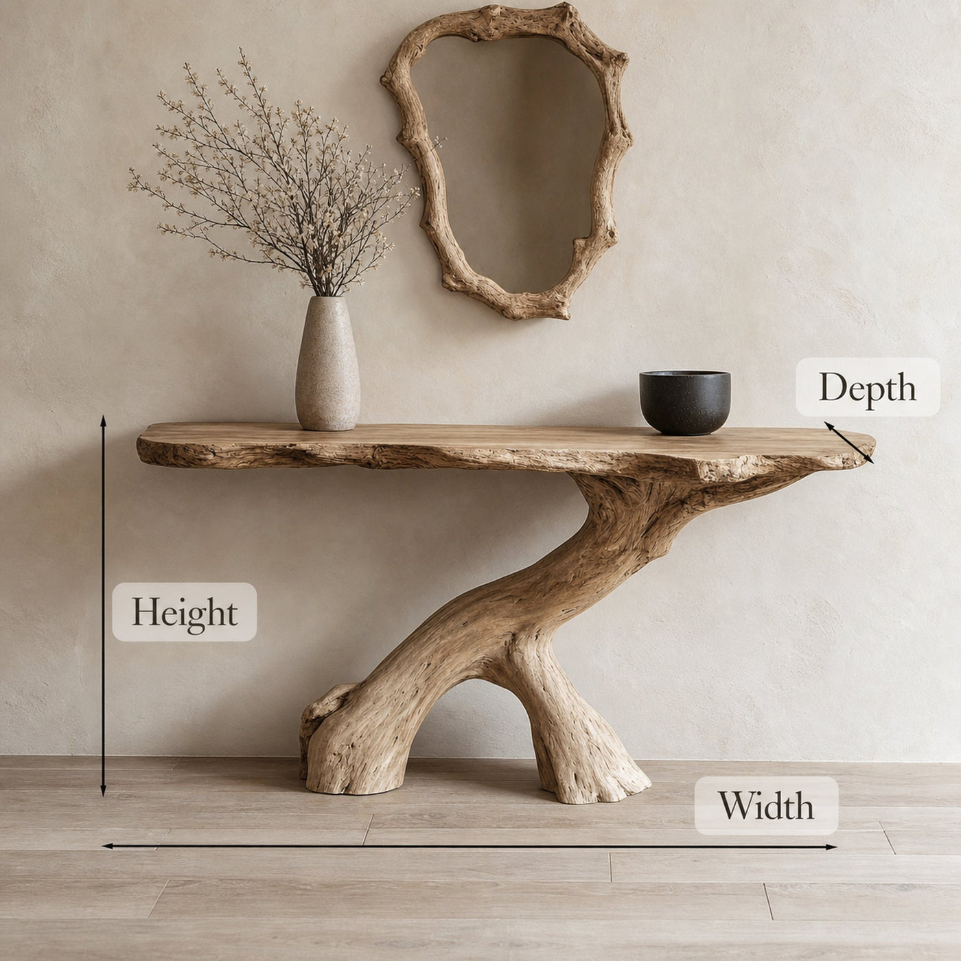 Wood Console Table Rustic Narrow Decor Home Gift - product view 4