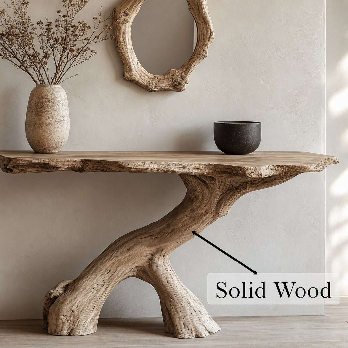 Wood Console Table Rustic Narrow Decor Home Gift - product view 5