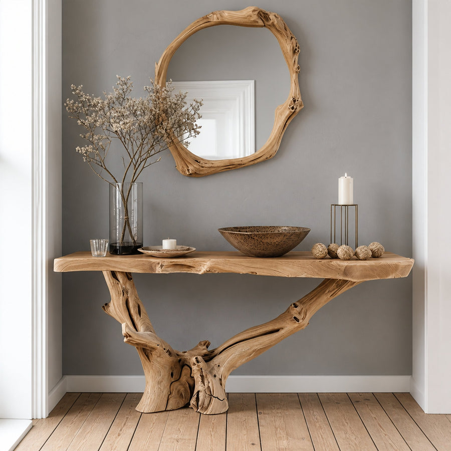 Wood Entry Console Table