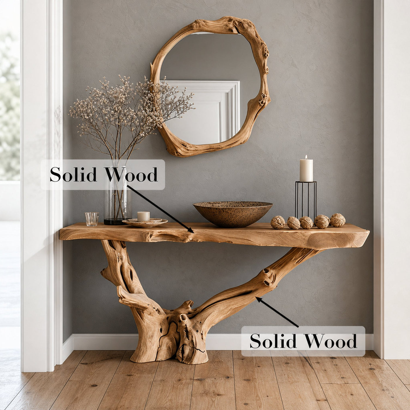 Wood Entry Console Table - product view 6