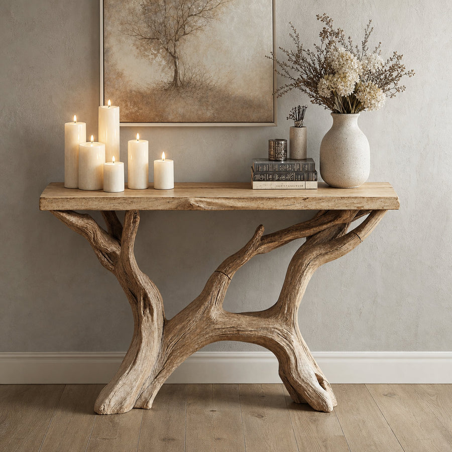 Wood Entry Console Table Hallway Table