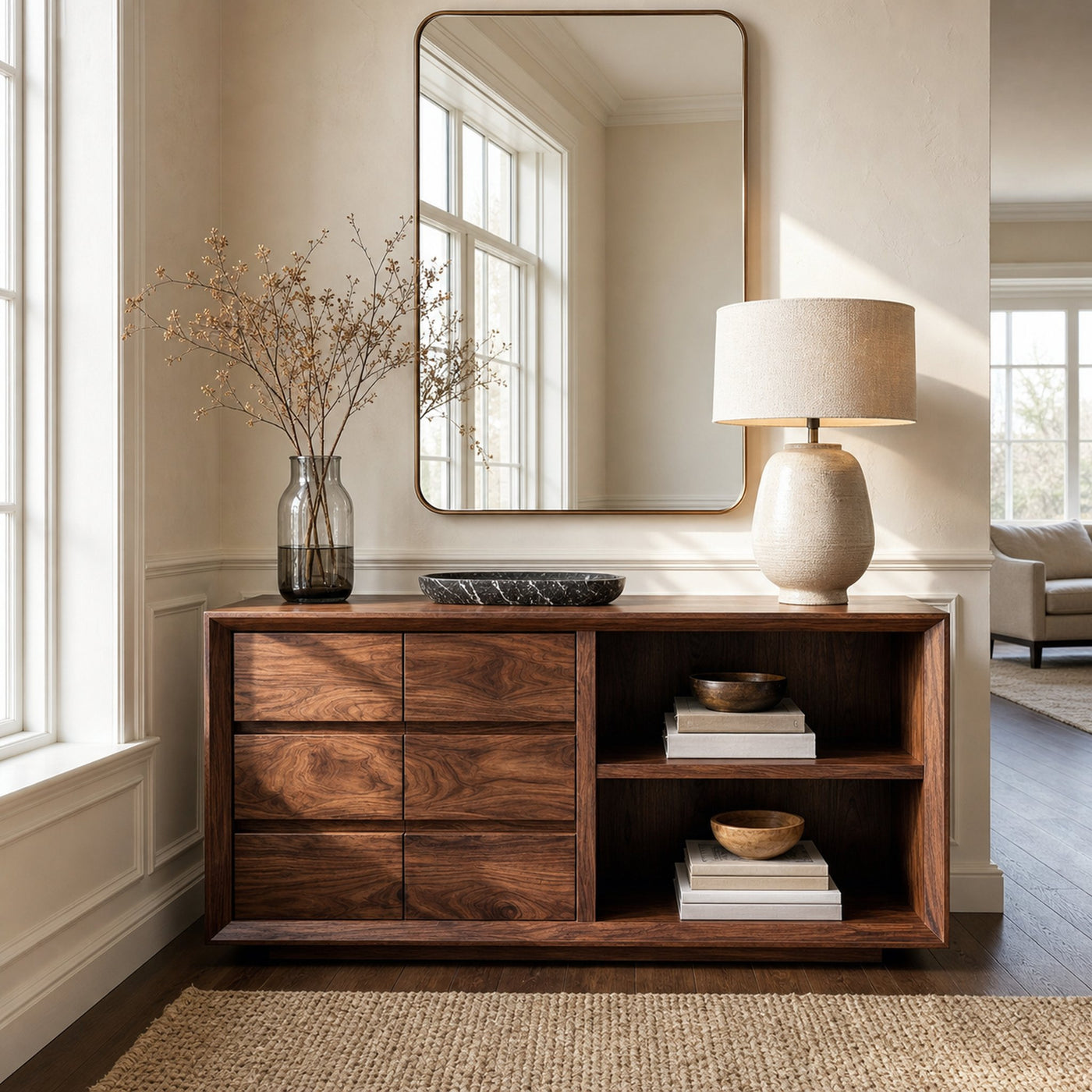 Wooden Console Table With Shelf And Drawer For Modern Home - product view 7