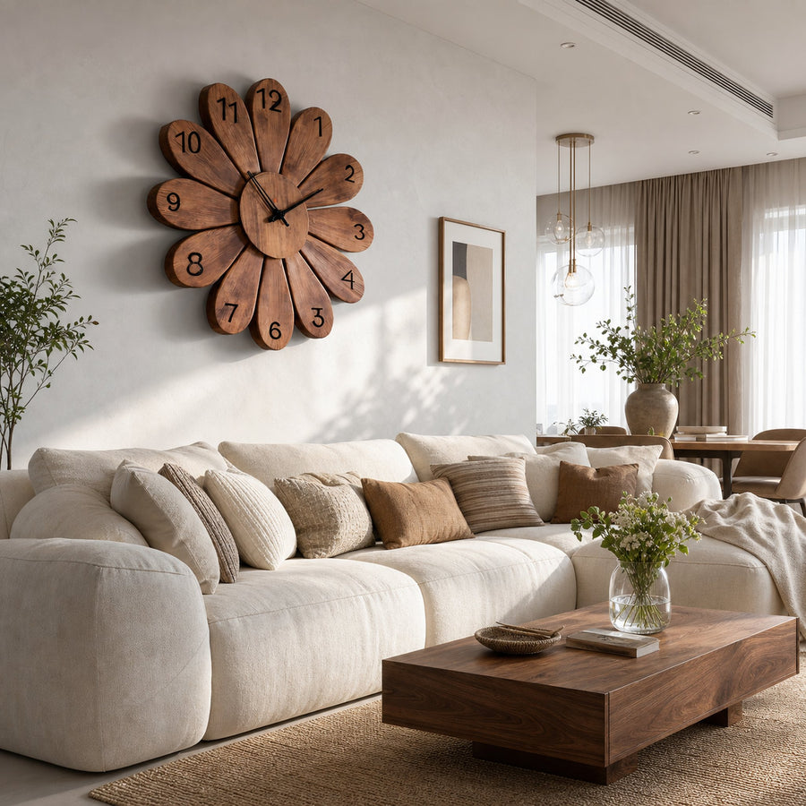 Artisan Wooden Wall Clock For Contemporary Living Space
