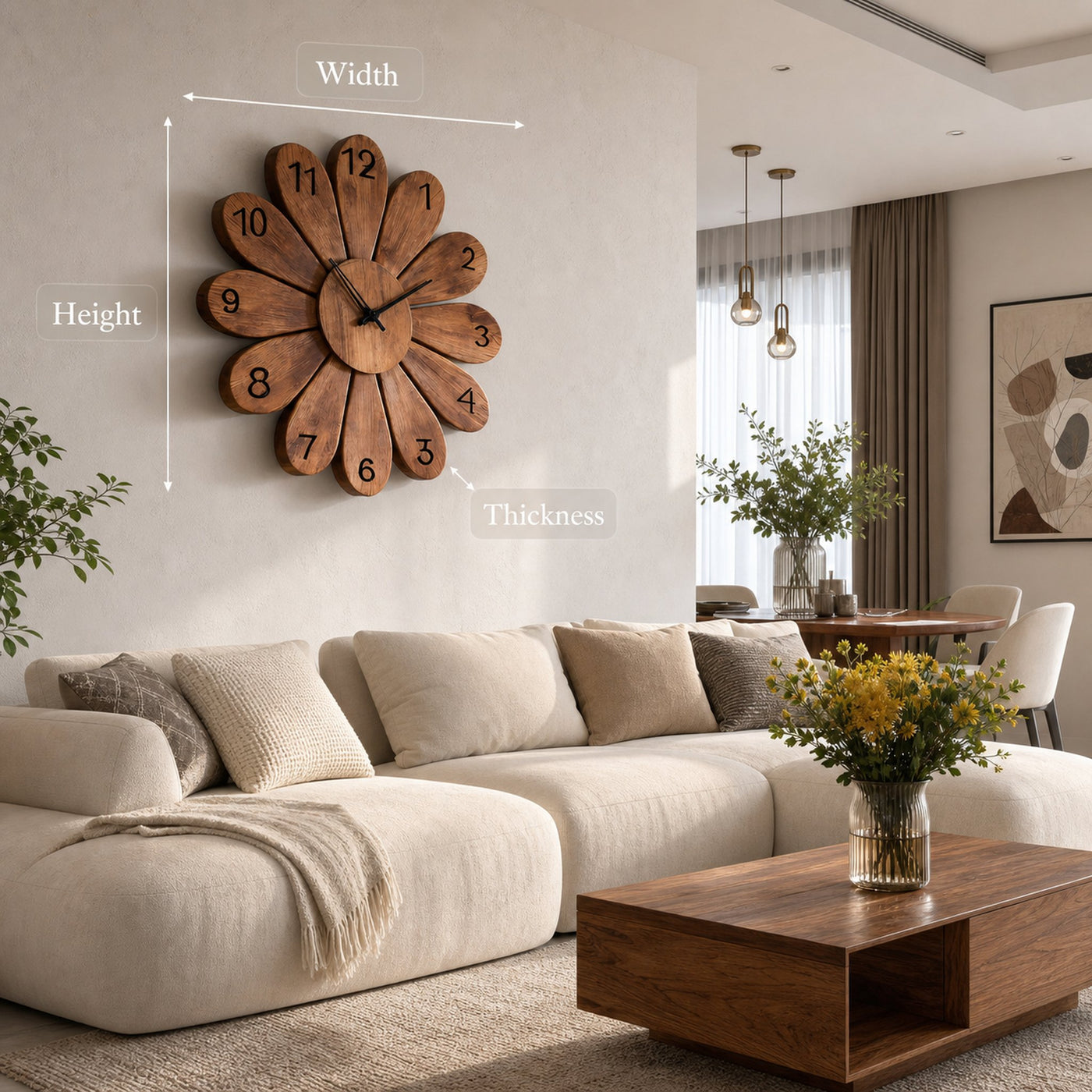 Artisan Wooden Wall Clock For Contemporary Living Space - product view 7