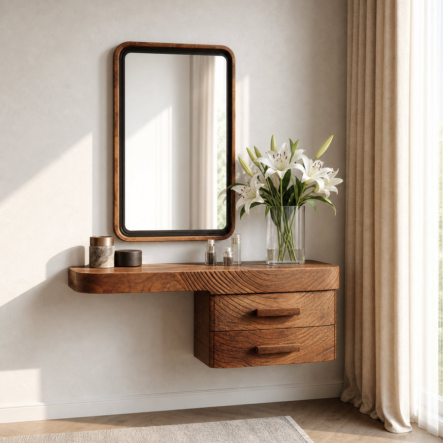 Artistic Floating Vanity Table For Bedroom
