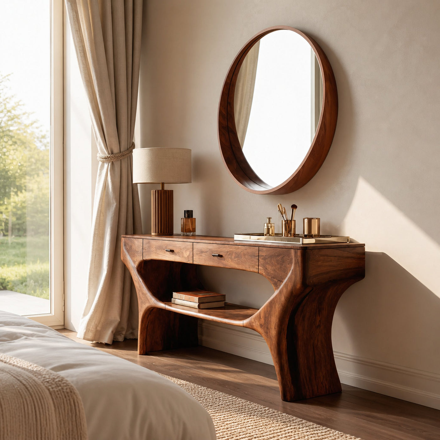 Artistic Handmade Vanity Table With Drawers For Bedroom - product view 6