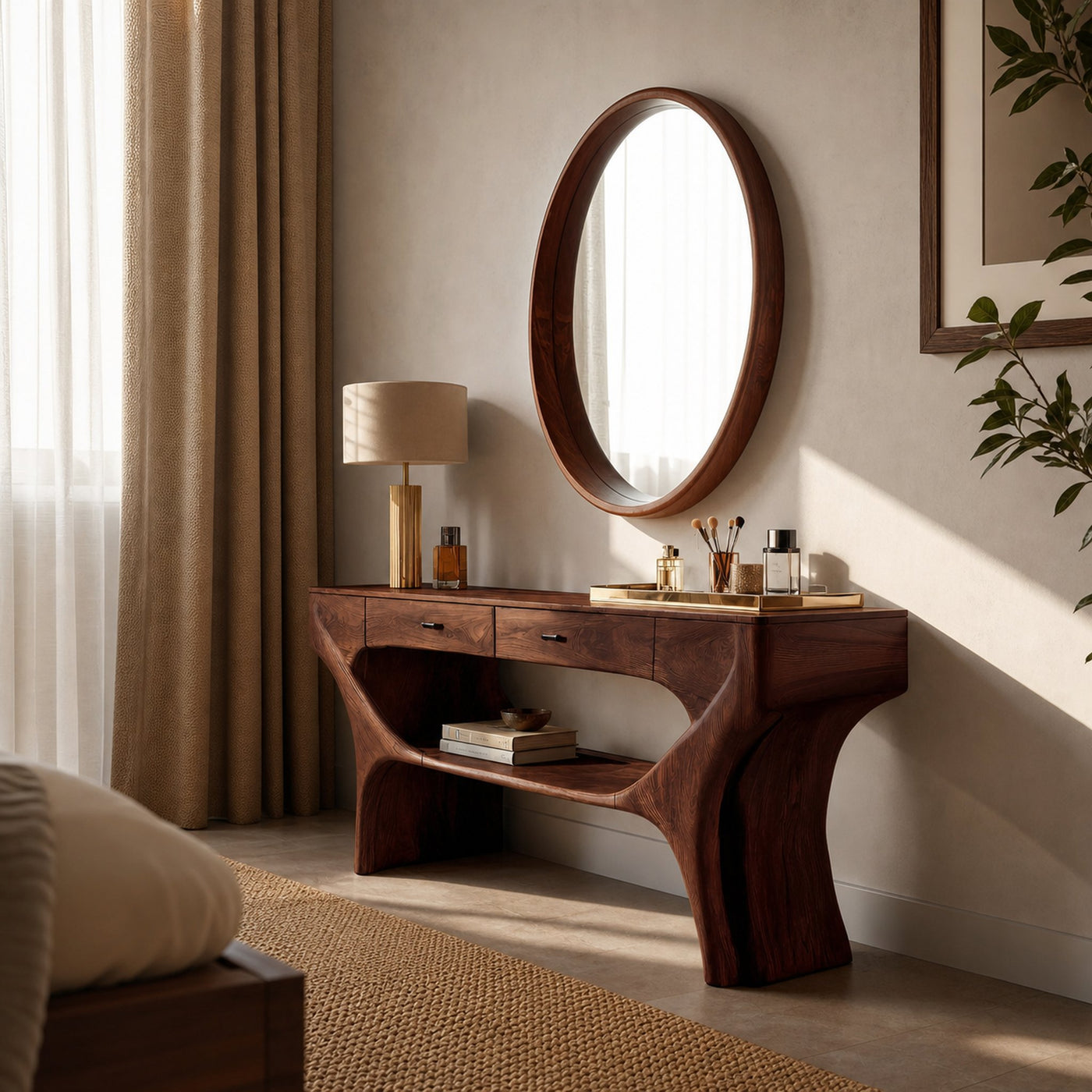 Artistic Handmade Vanity Table With Drawers For Bedroom - product view 7