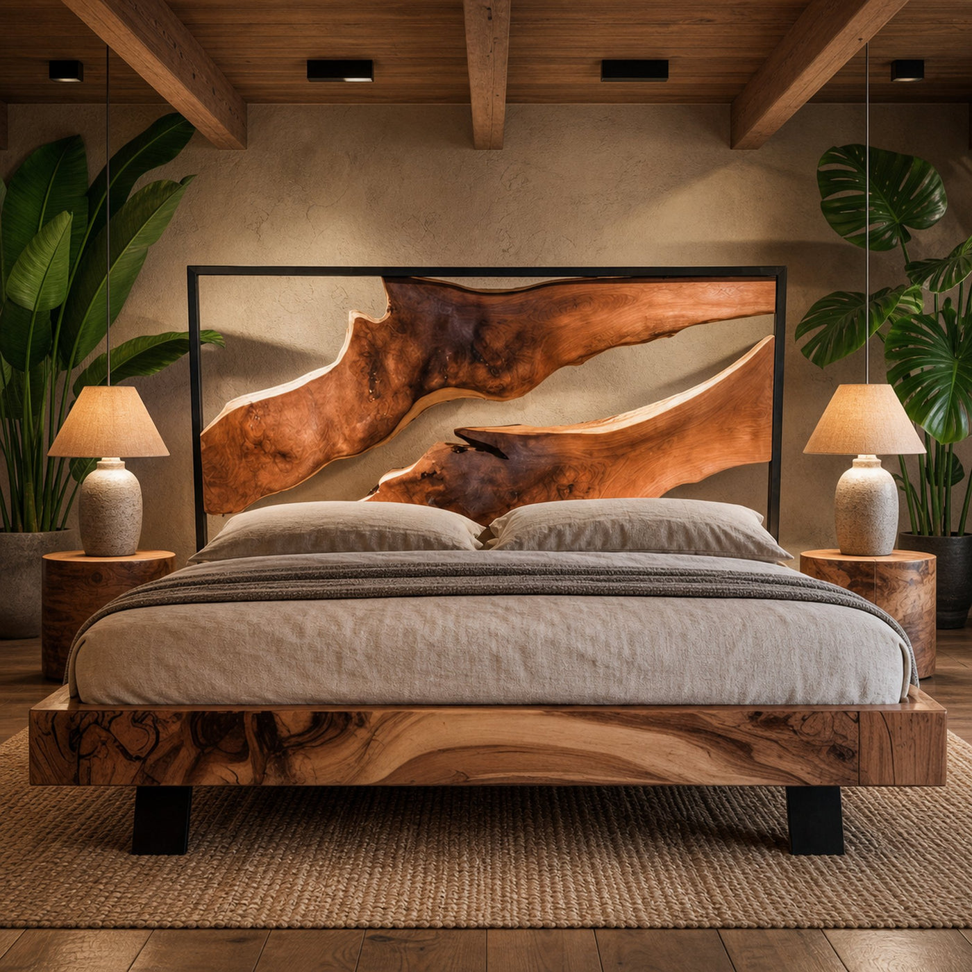 Artistic Live Edge Headboard For Bedroom Centerpiece - product view 6