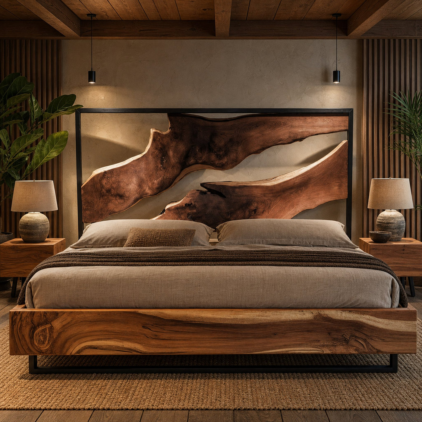 Artistic Live Edge Headboard For Bedroom Centerpiece - product view 7