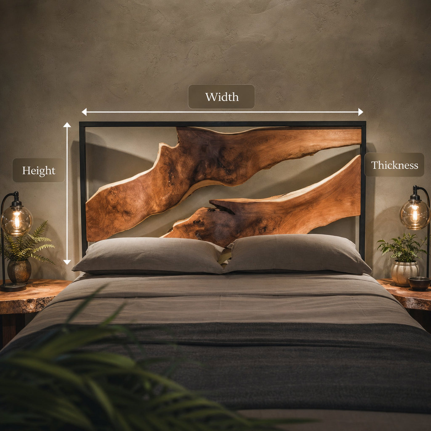 Artistic Live Edge Headboard For Bedroom Centerpiece - product view 8