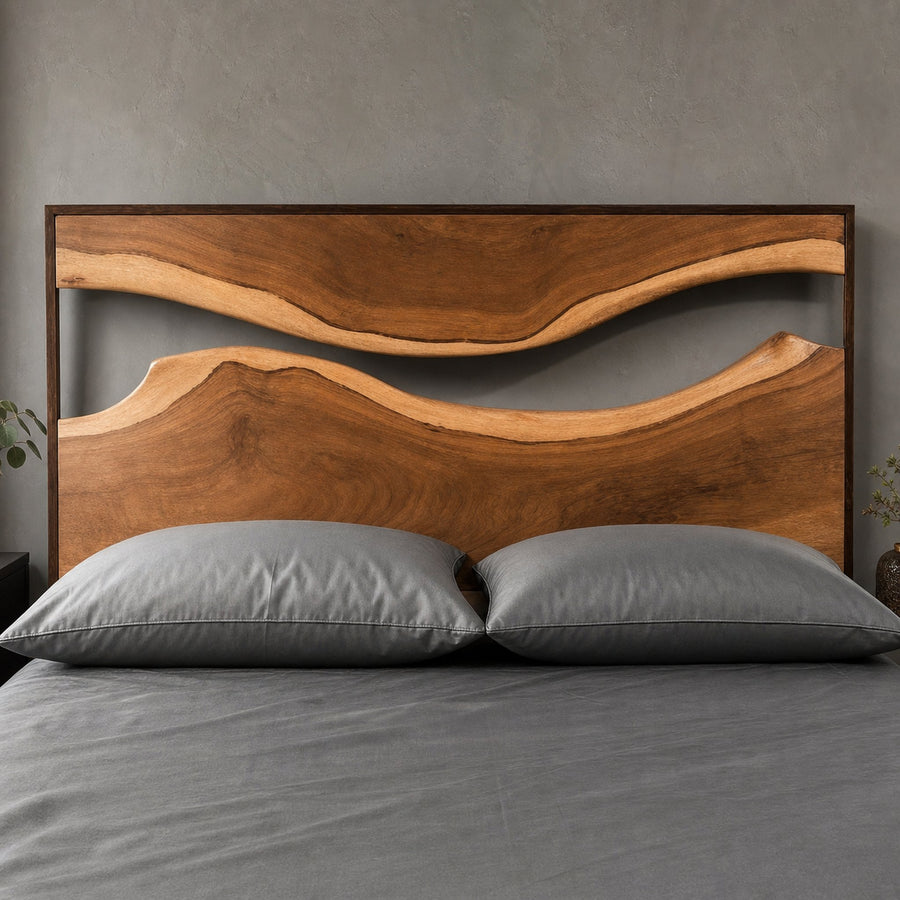 Artistic Live Edge Headboard For Bedroom Centerpiece