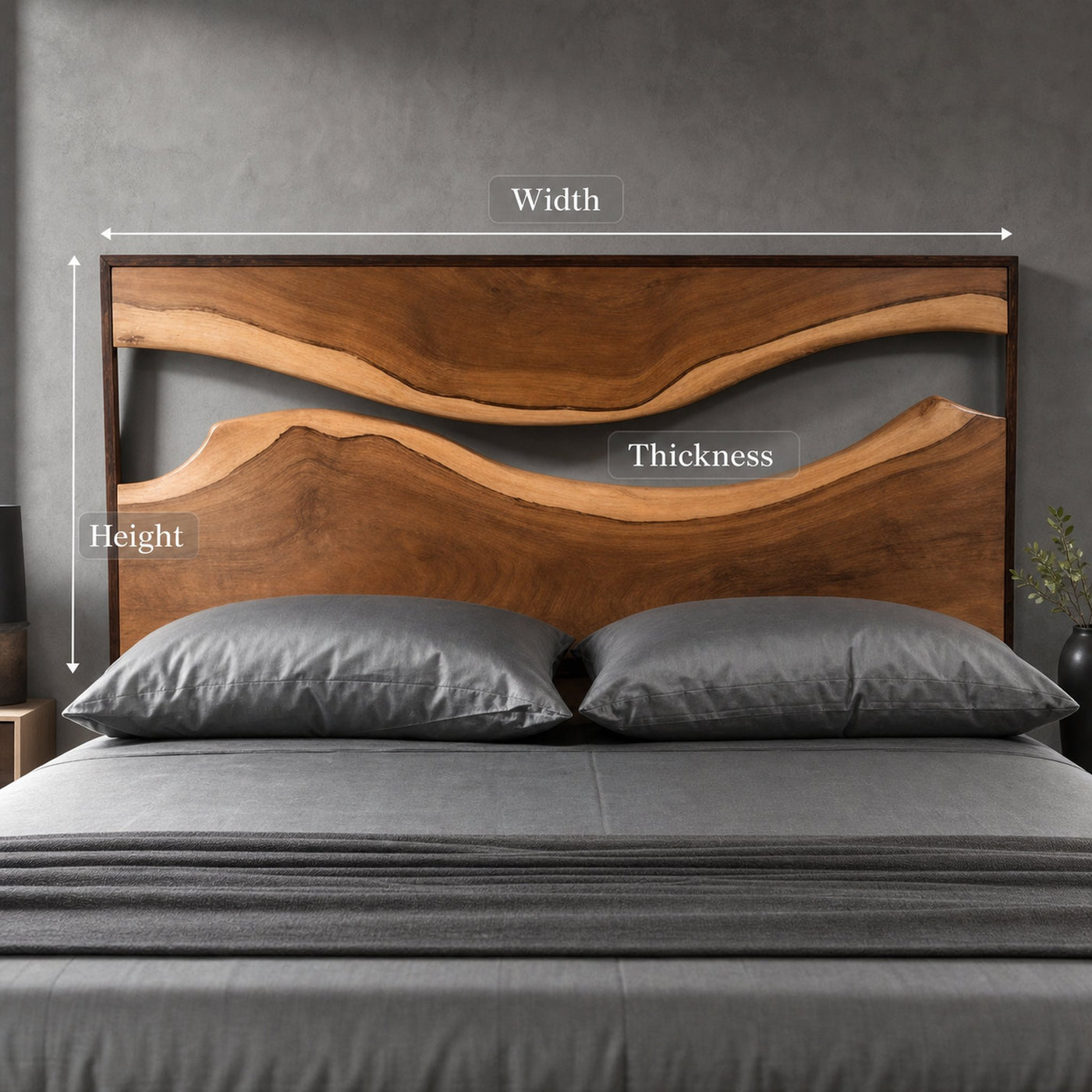 Artistic Live Edge Headboard For Bedroom Centerpiece - product view 8
