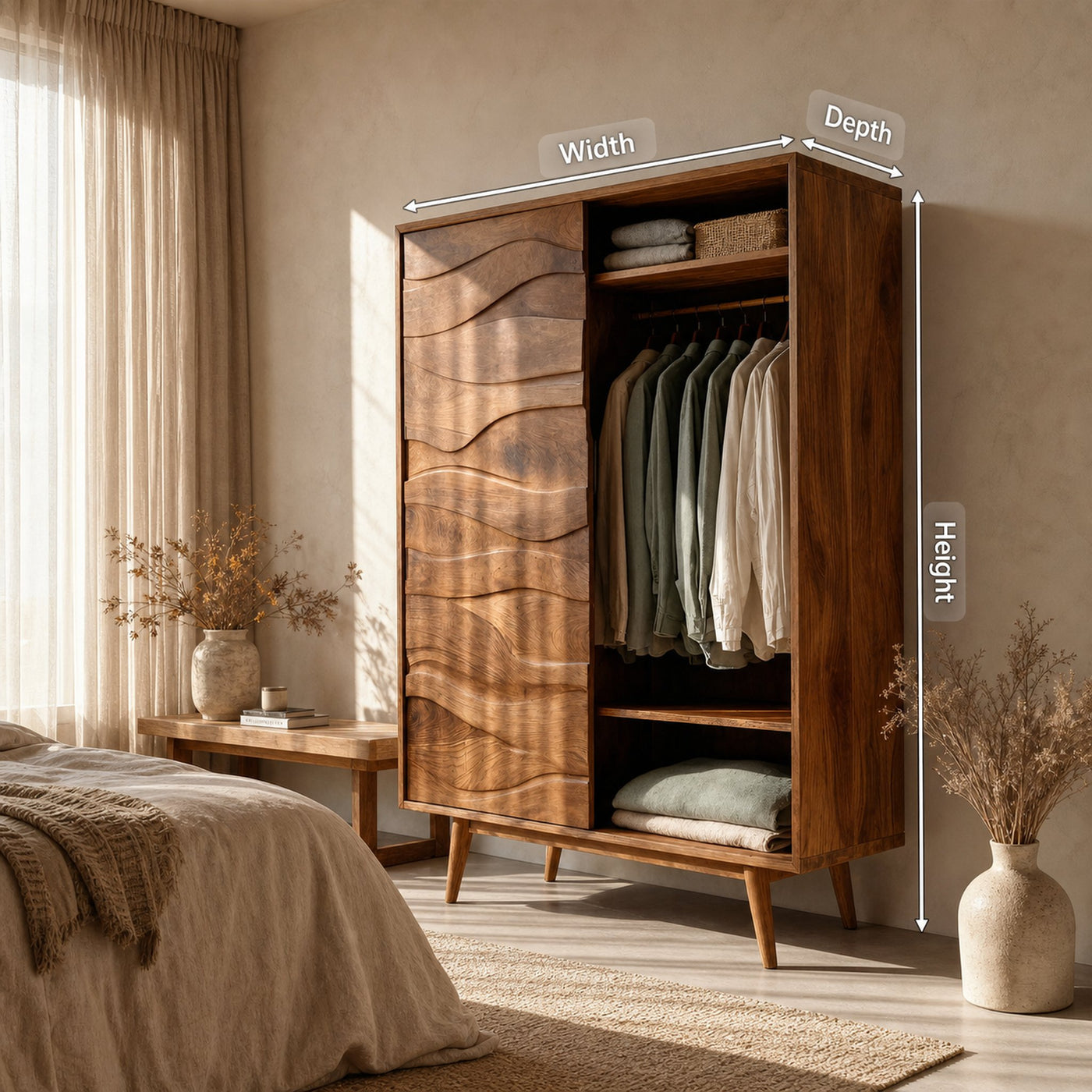 Artistic Sculptural Wardrobe For Bedroom Decor Interior - product view 8