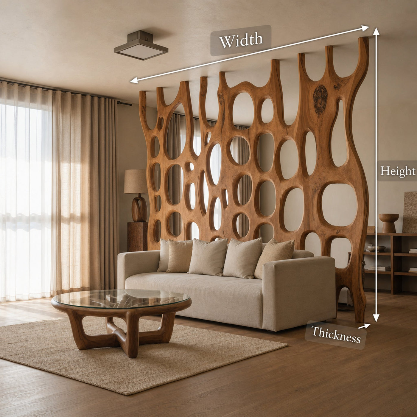Artistic Sculptural Wood Room Divider For Living Room And Office - product view 8