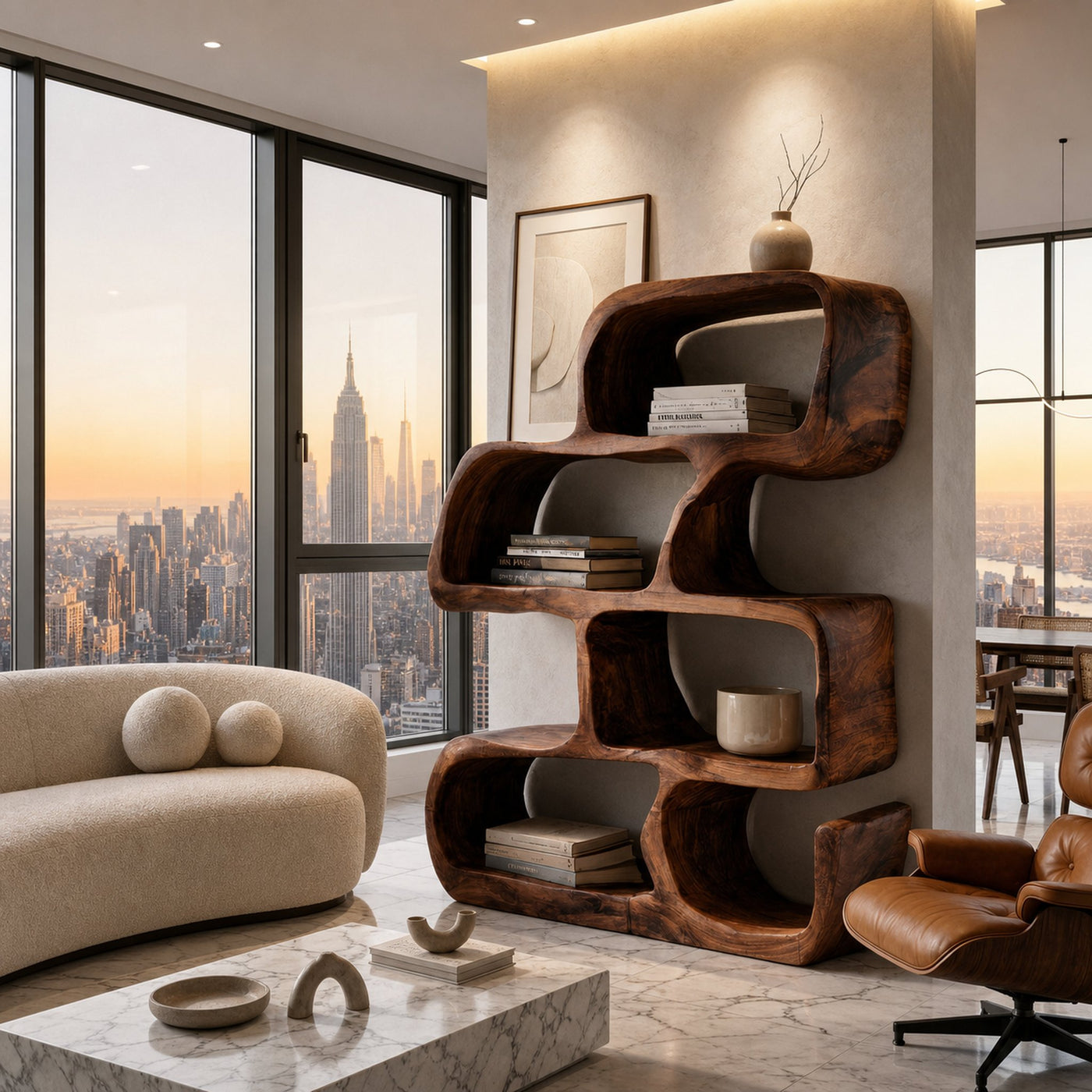 Artistic Wooden Standing Shelf For Modern Home - product view 7