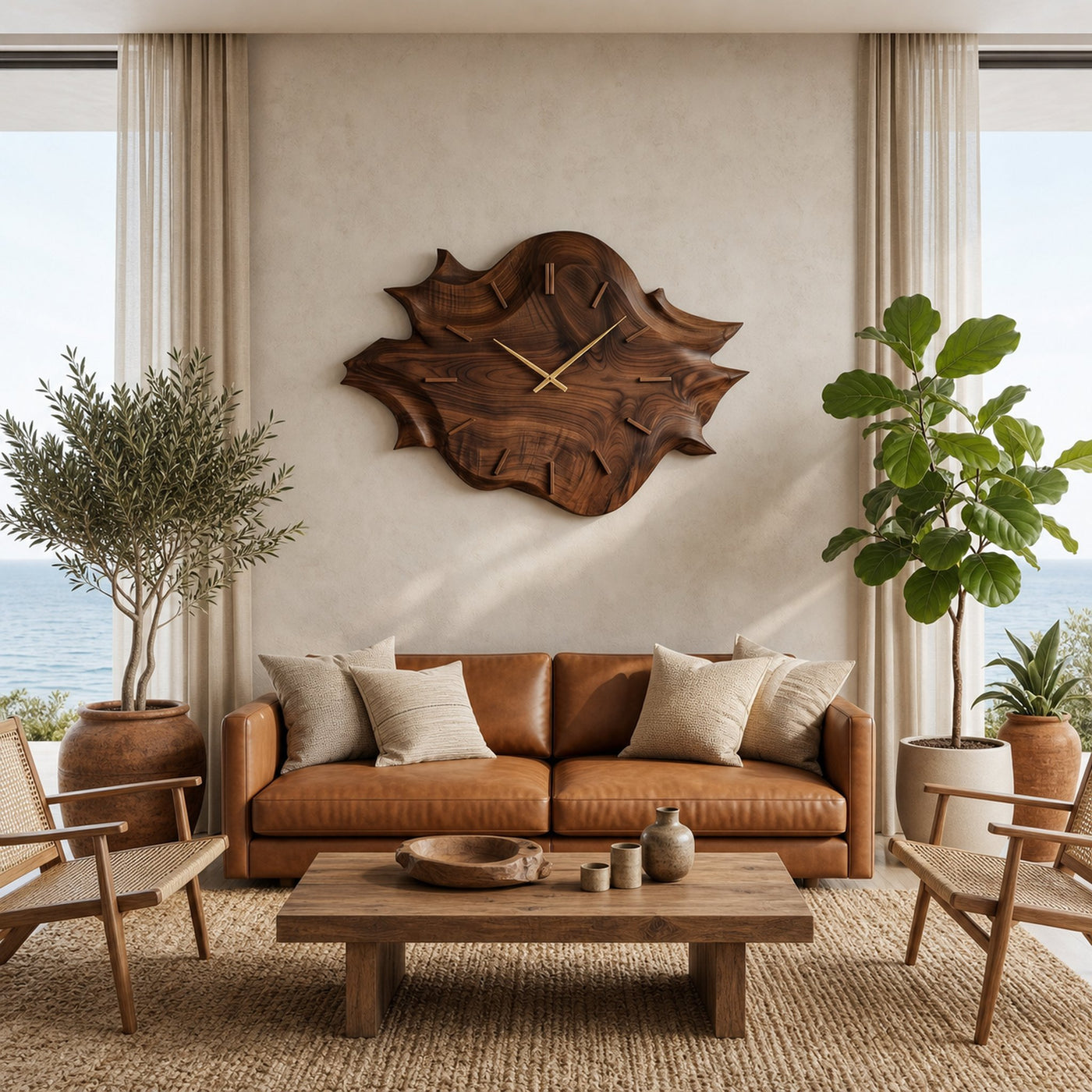 Artistic Wooden Wall Clock For Modern Apartment Living Room - product view 7