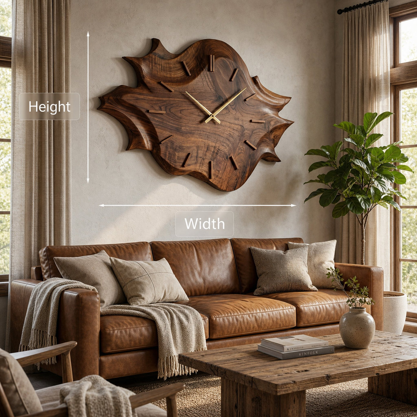 Artistic Wooden Wall Clock For Modern Apartment Living Room - product view 8