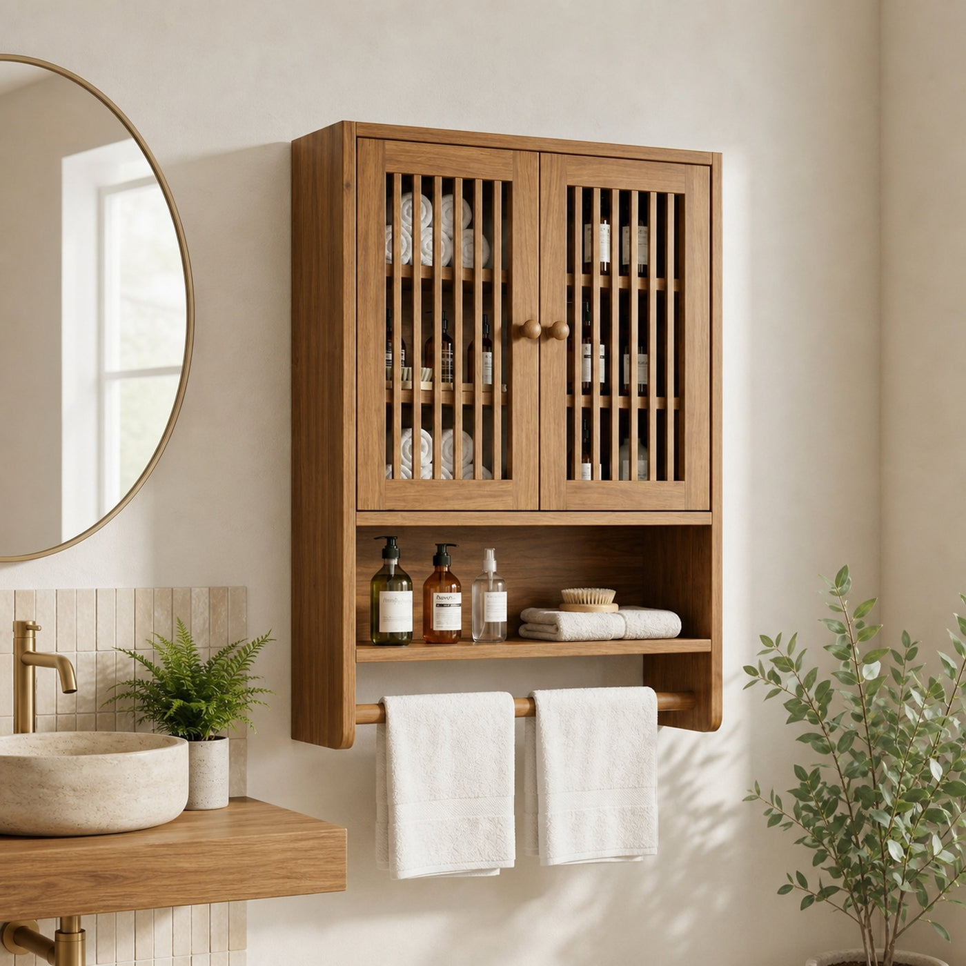 Bathroom Cabinet With Shelves Solid Wood Bathroom Furniture