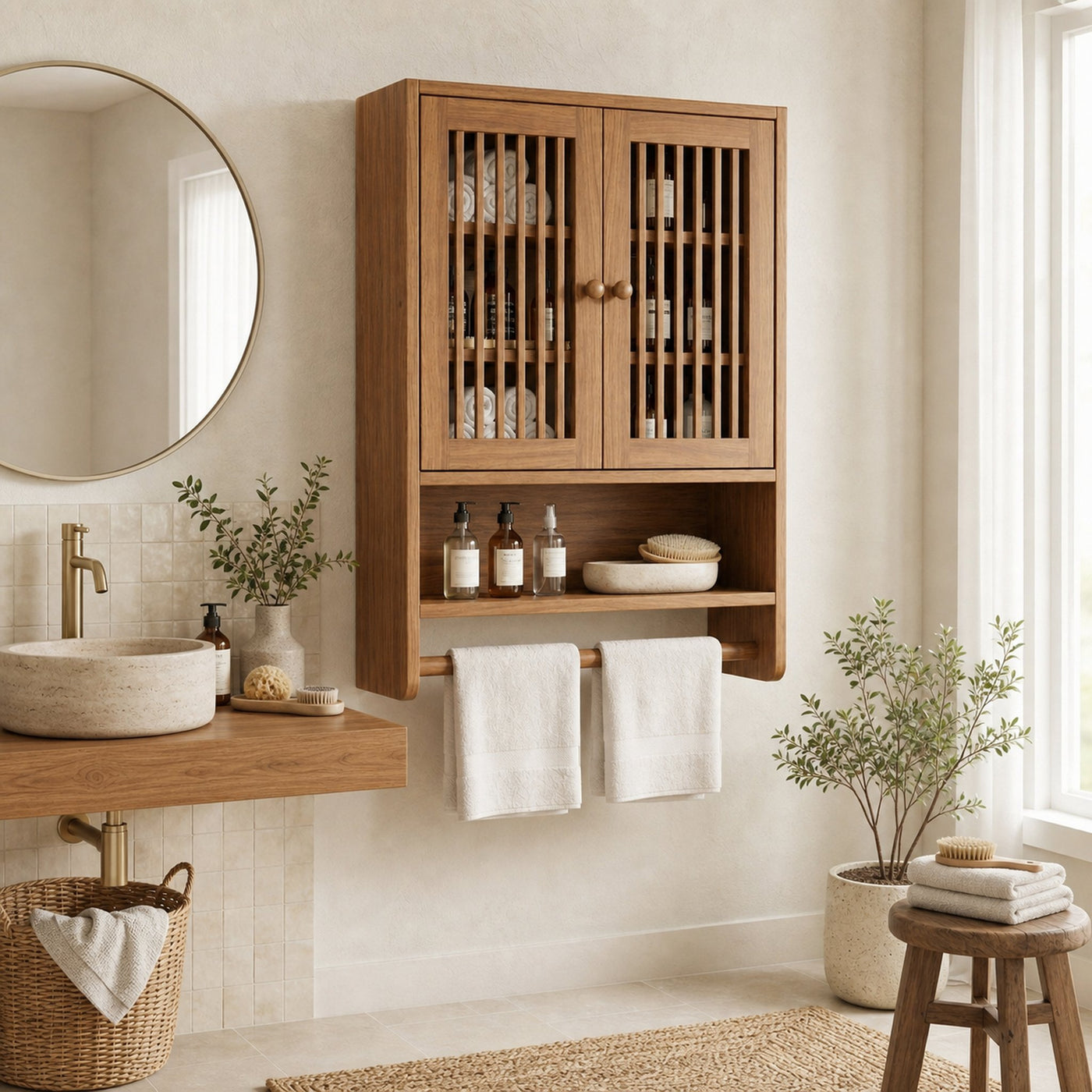 Bathroom Cabinet With Shelves Solid Wood Bathroom Furniture - product view 6