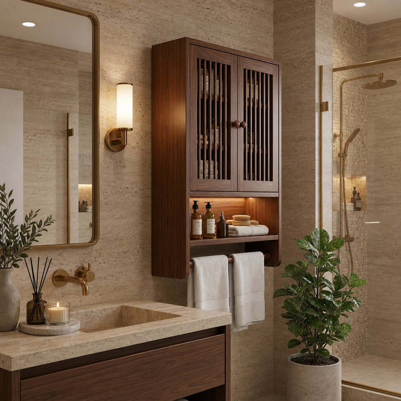 Bathroom Cabinet With Shelves Solid Wood Bathroom Furniture - product view 7