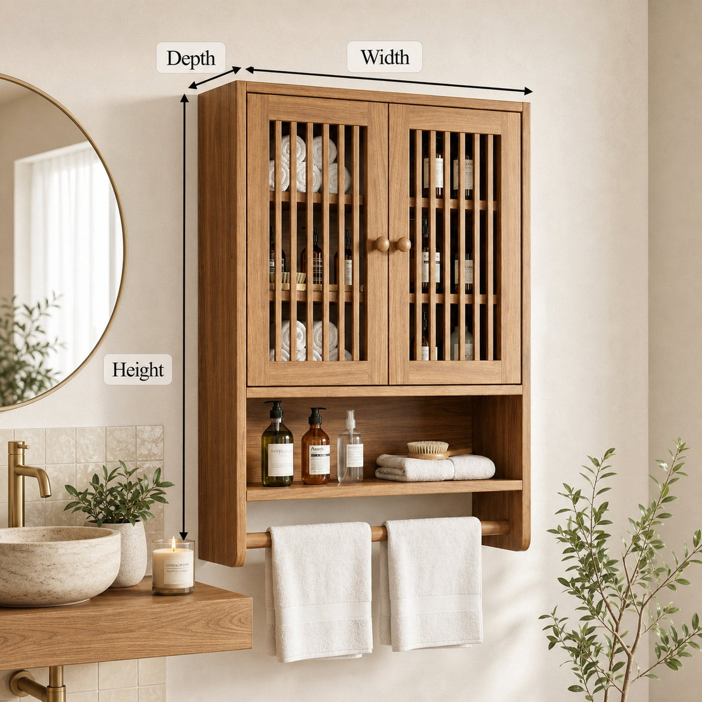 Bathroom Cabinet With Shelves Solid Wood Bathroom Furniture - product view 8