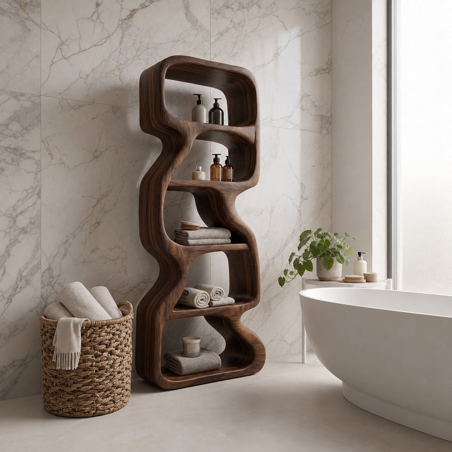 Bathroom Storage Cabinet With Open Shelves For Bathroom