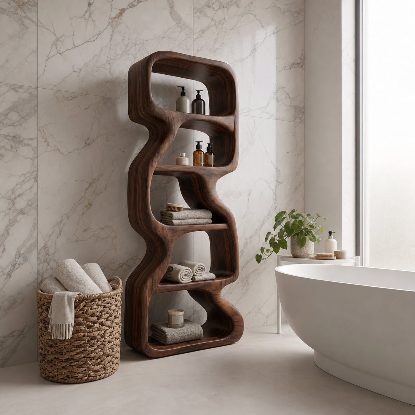 Bathroom Storage Cabinet With Open Shelves For Bathroom