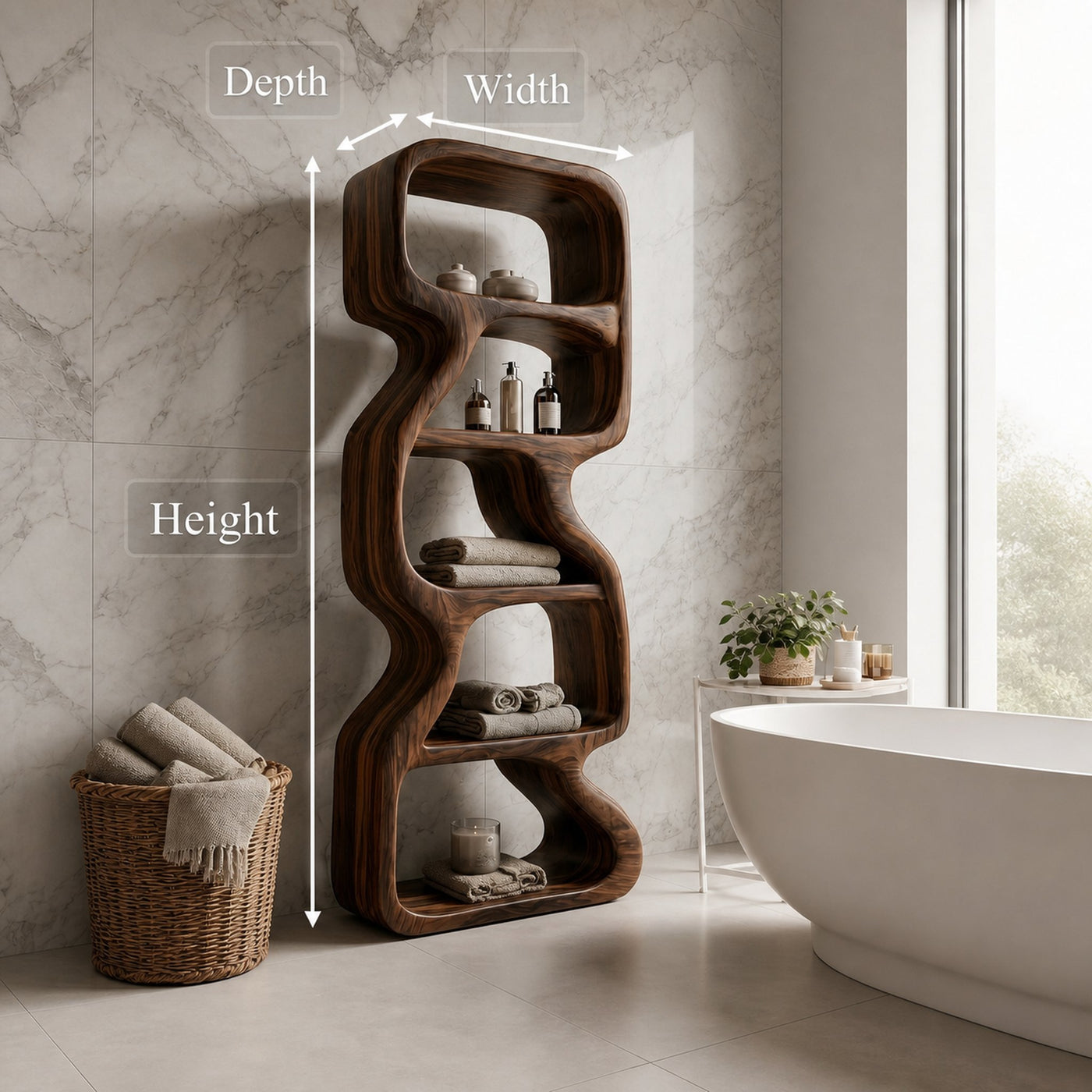 Bathroom Storage Cabinet With Open Shelves For Bathroom - product view 8
