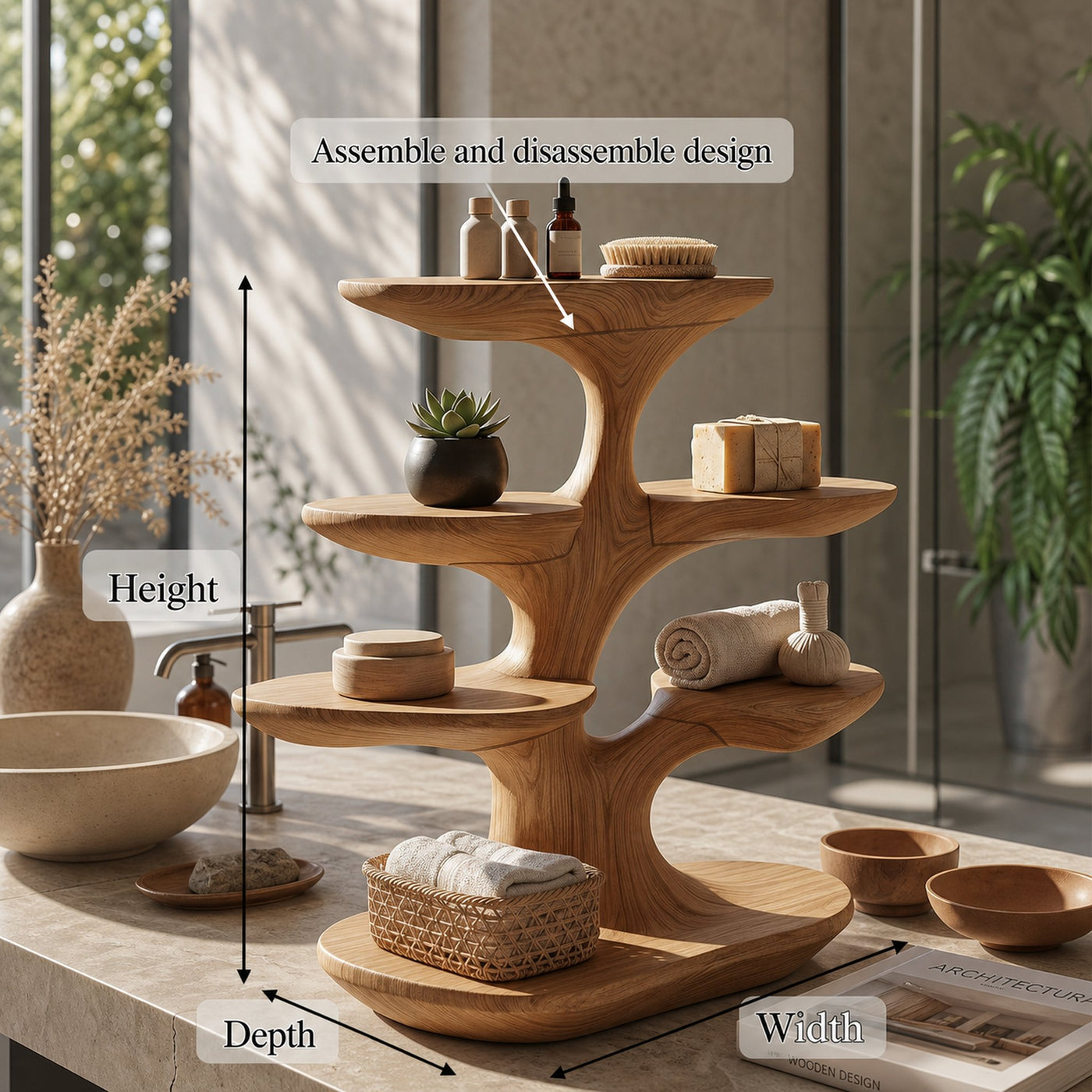 Bathroom Vanity Shelf With Multi Level Organizer Storage For Bathroom - product view 8