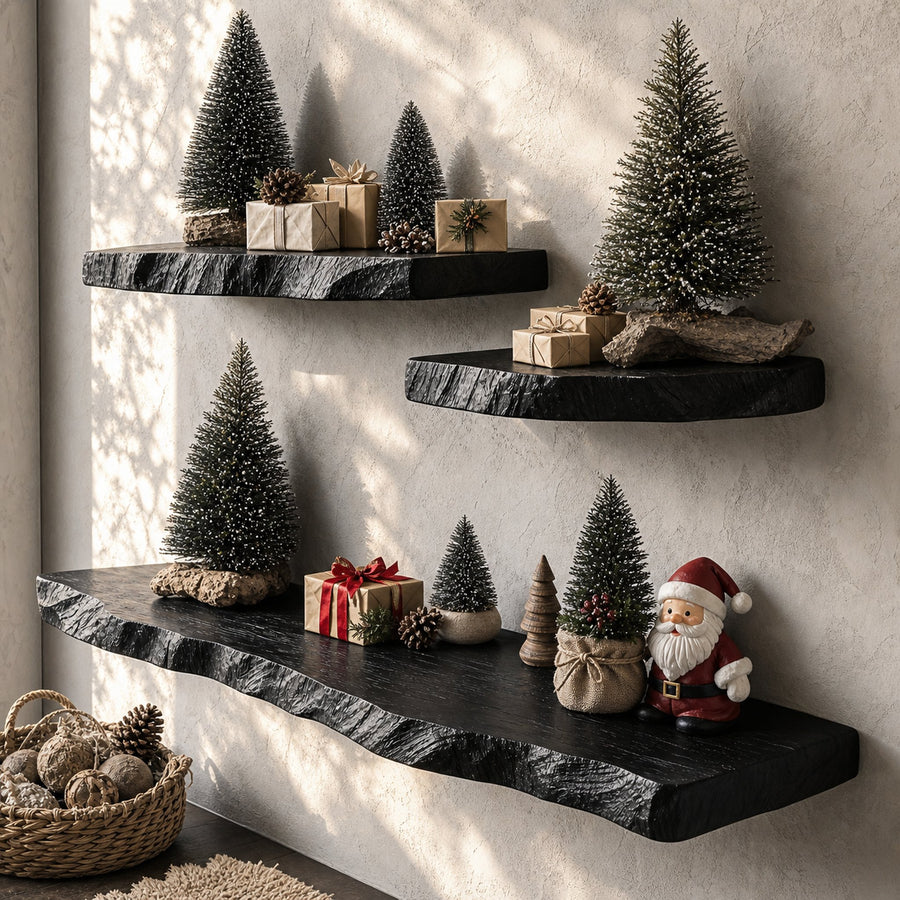 Black Floating Shelf Live Edge Xmas Floating Shelf Plans