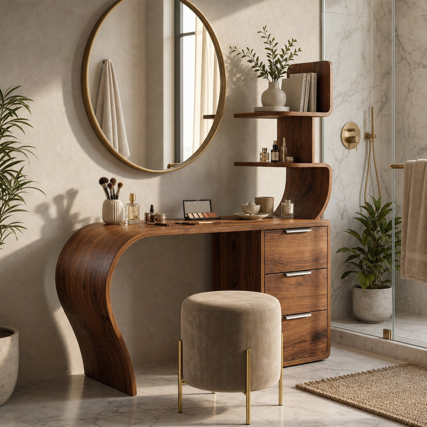 Boho Makeup Vanity Desk Bedroom Dressing Area Beauty Space - product view 6