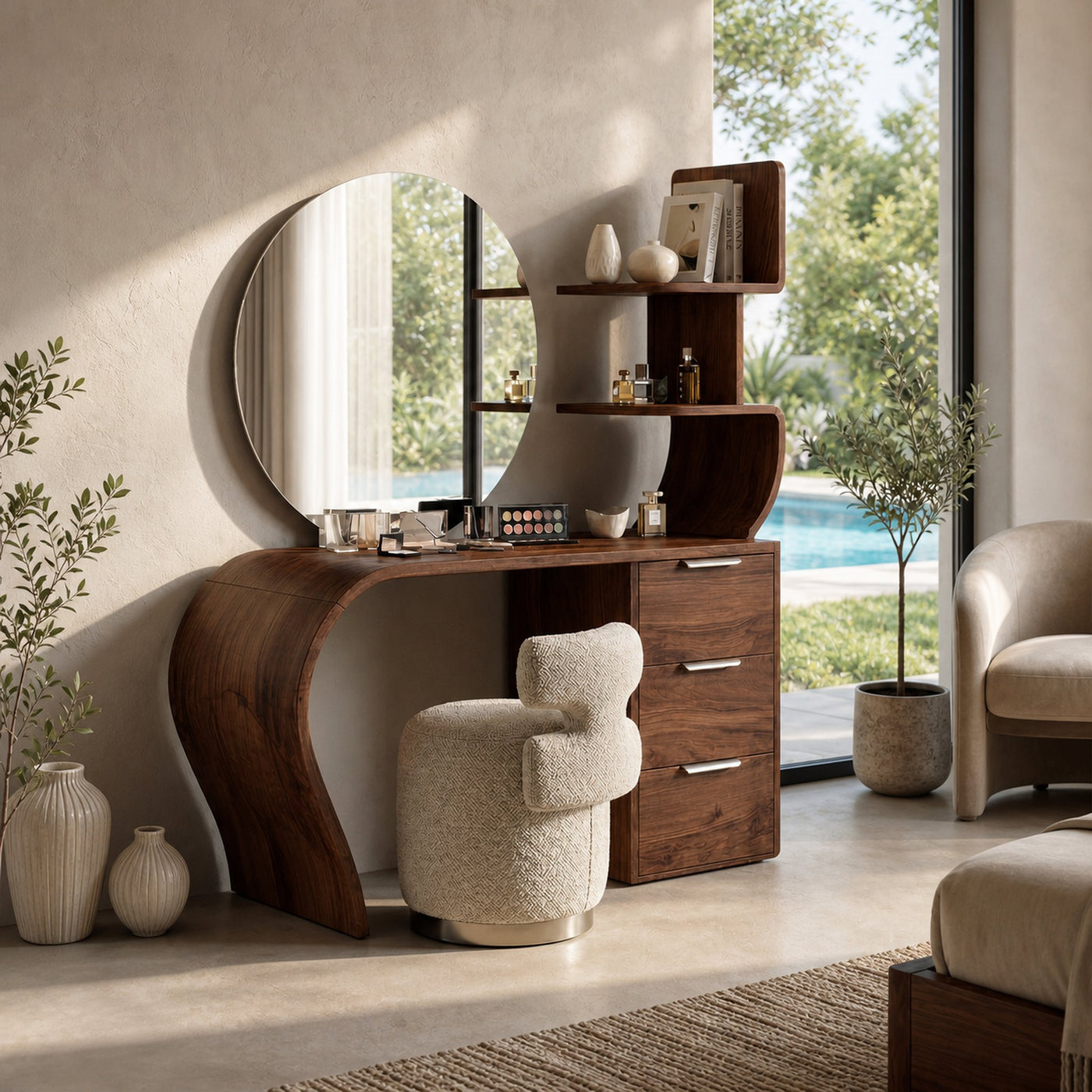 Boho Makeup Vanity Desk Bedroom Dressing Area Beauty Space - product view 7