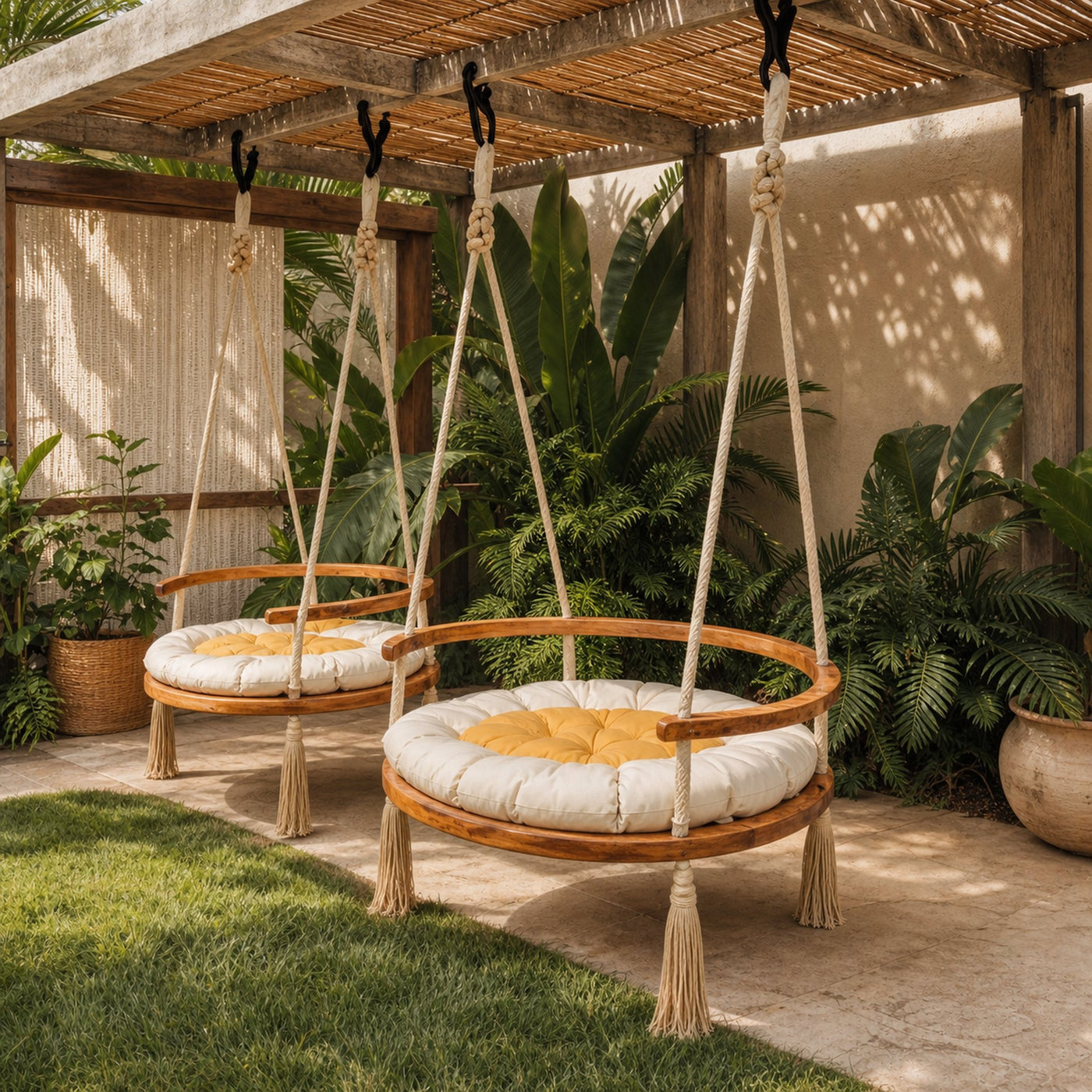 Boho Round Swing Chair For Porch Or Garden