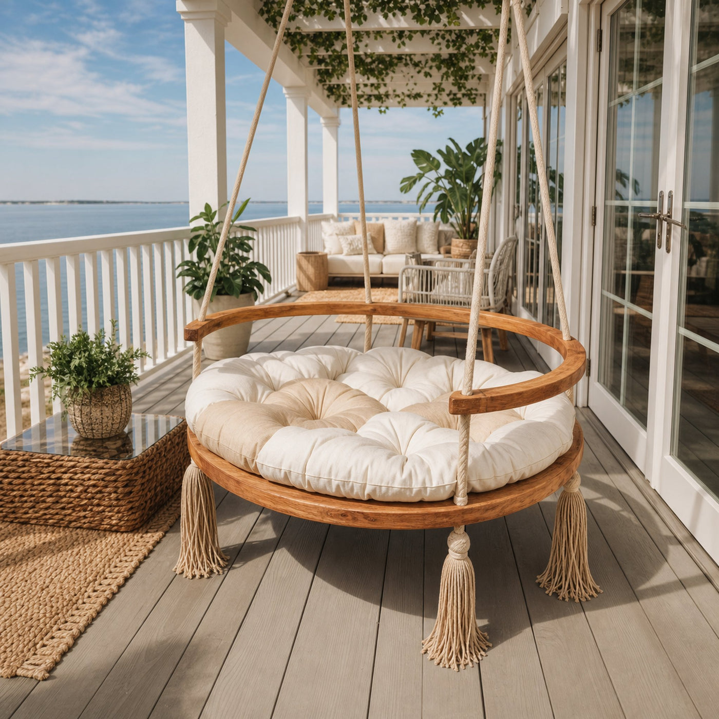 Boho Round Swing Chair For Porch Or Garden - product view 6