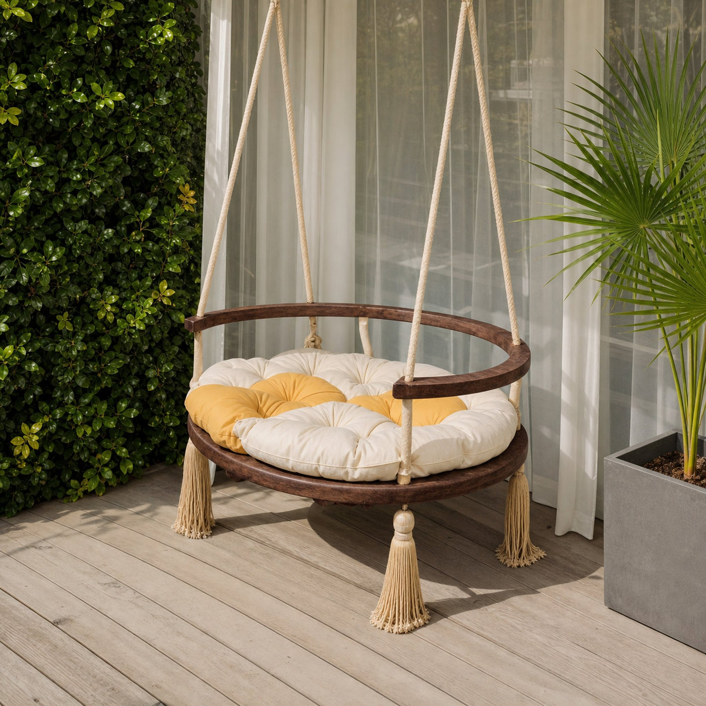 Boho Round Swing Chair For Porch Or Garden - product view 7