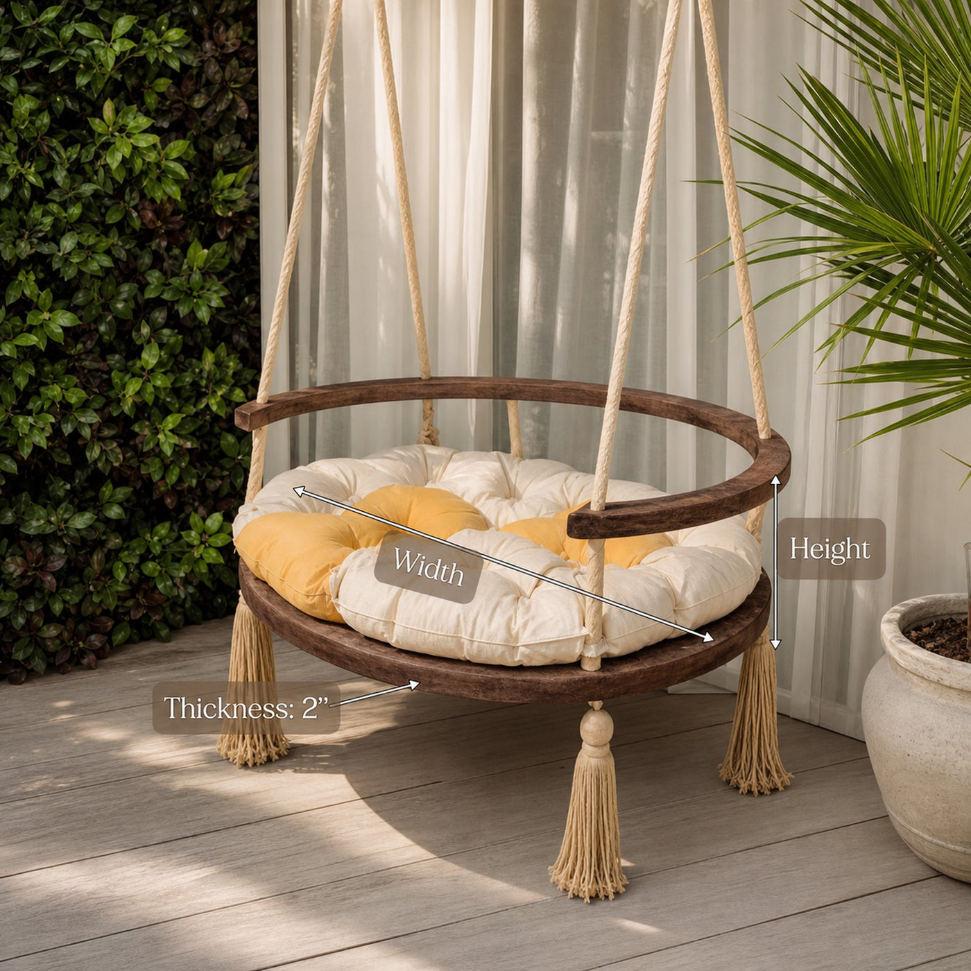 Boho Round Swing Chair For Porch Or Garden - product view 8