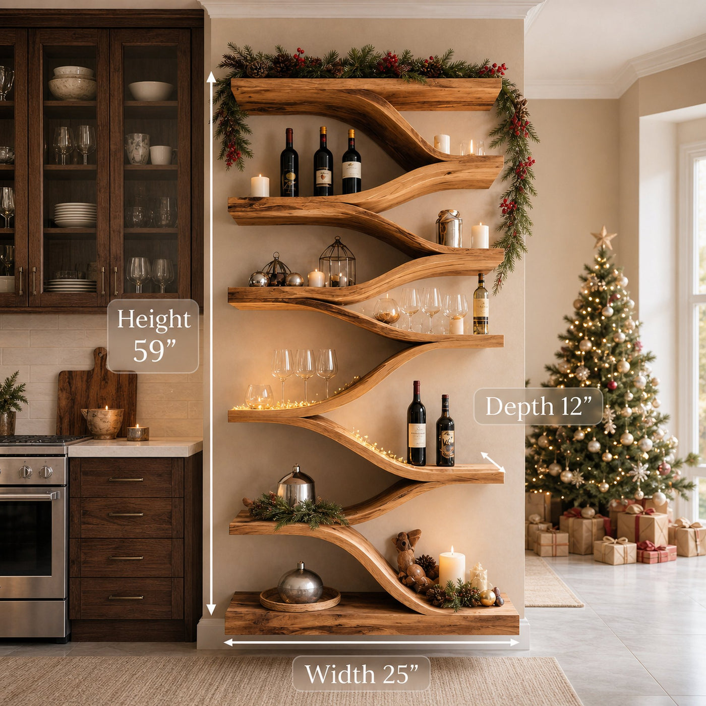 Christmas Handmade Sculptural Wall Shelf For Dining Room - product view 7