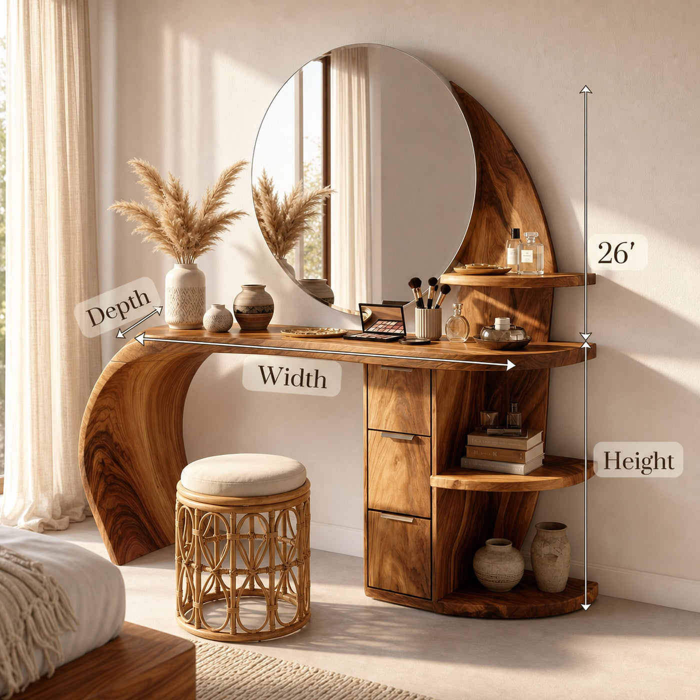 Classic Dressing Table Makeup Area Personal Space Dressing Area - product view 8