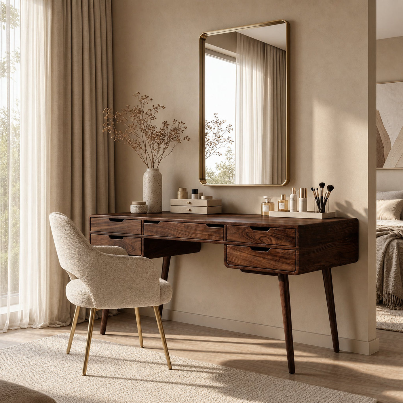 Classic Makeup Vanity Desk Dressing Room Beauty Area Personal Space - product view 7