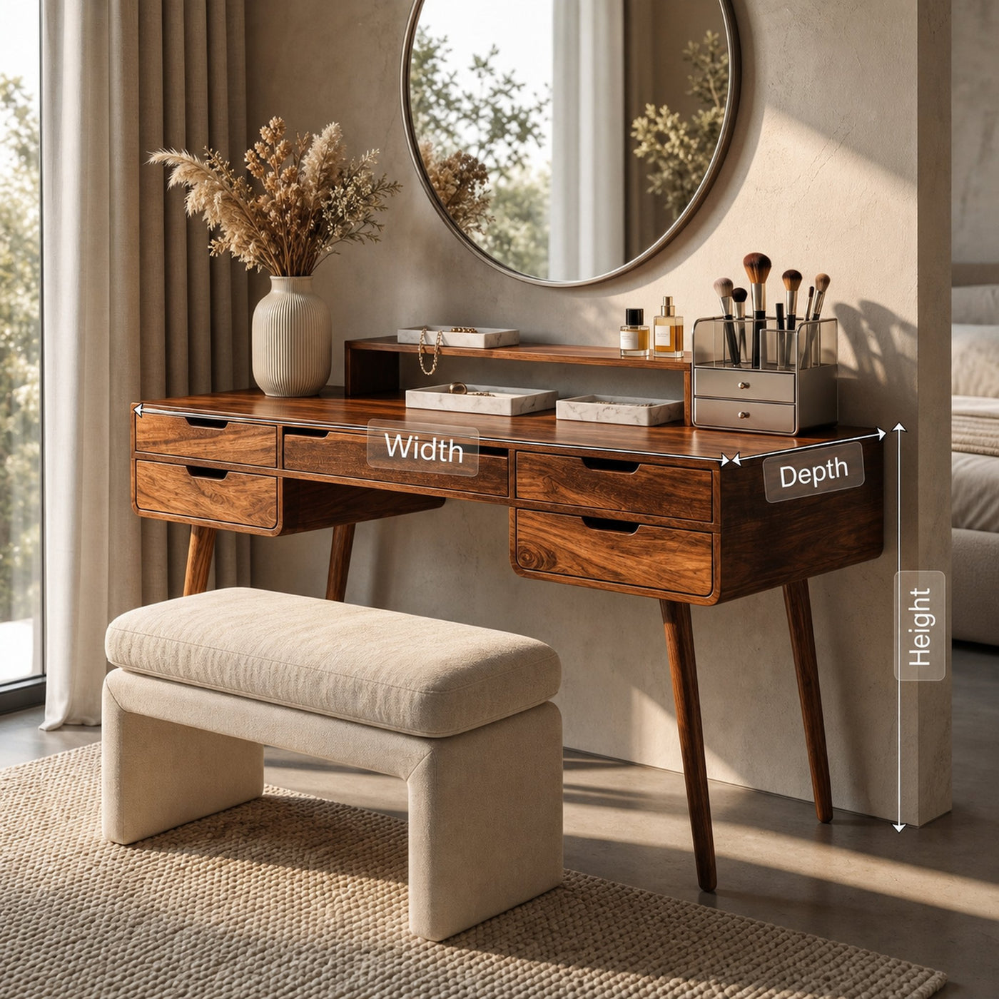 Classic Makeup Vanity Desk Dressing Room Beauty Area Personal Space - product view 8